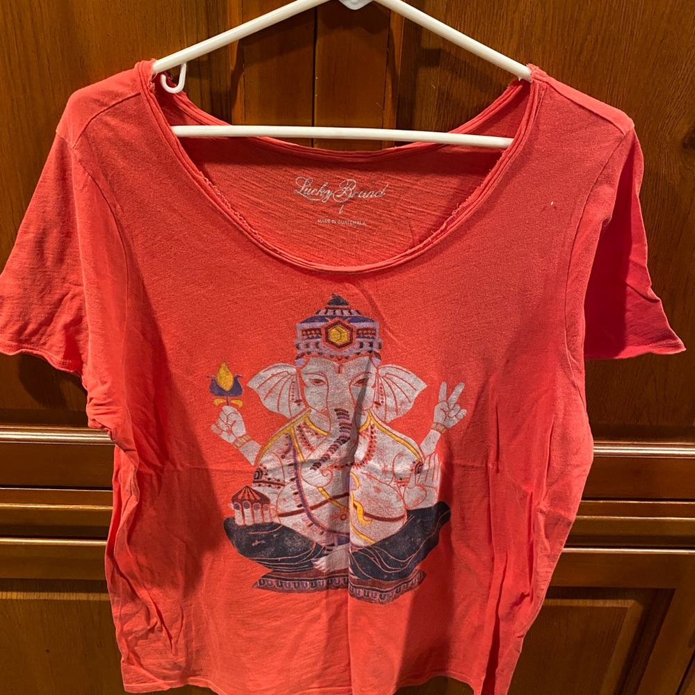 Lucky Brand Women's Red Graphic Top